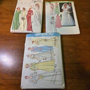 Wedding dress sewing patterns vintage 70s various sizes unverified